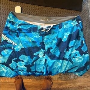 Under Armour Blue Camouflage Men Swim Board Shorts